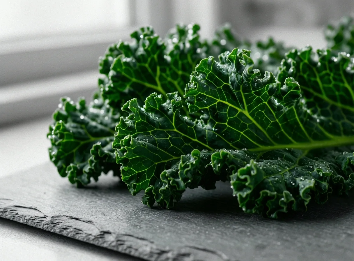 Macro view of nutrient-dense greens